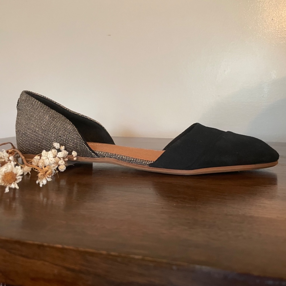 TOMS Black suede d’orsay flats - Picture 6 of 8